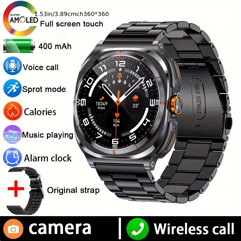 2025 New Upgraded For Xiaomi TWS 2 in 1 Men SmartWatch with Headphones Bluetooth Call IP68 Waterproof Outdoor Sport Smartwatch