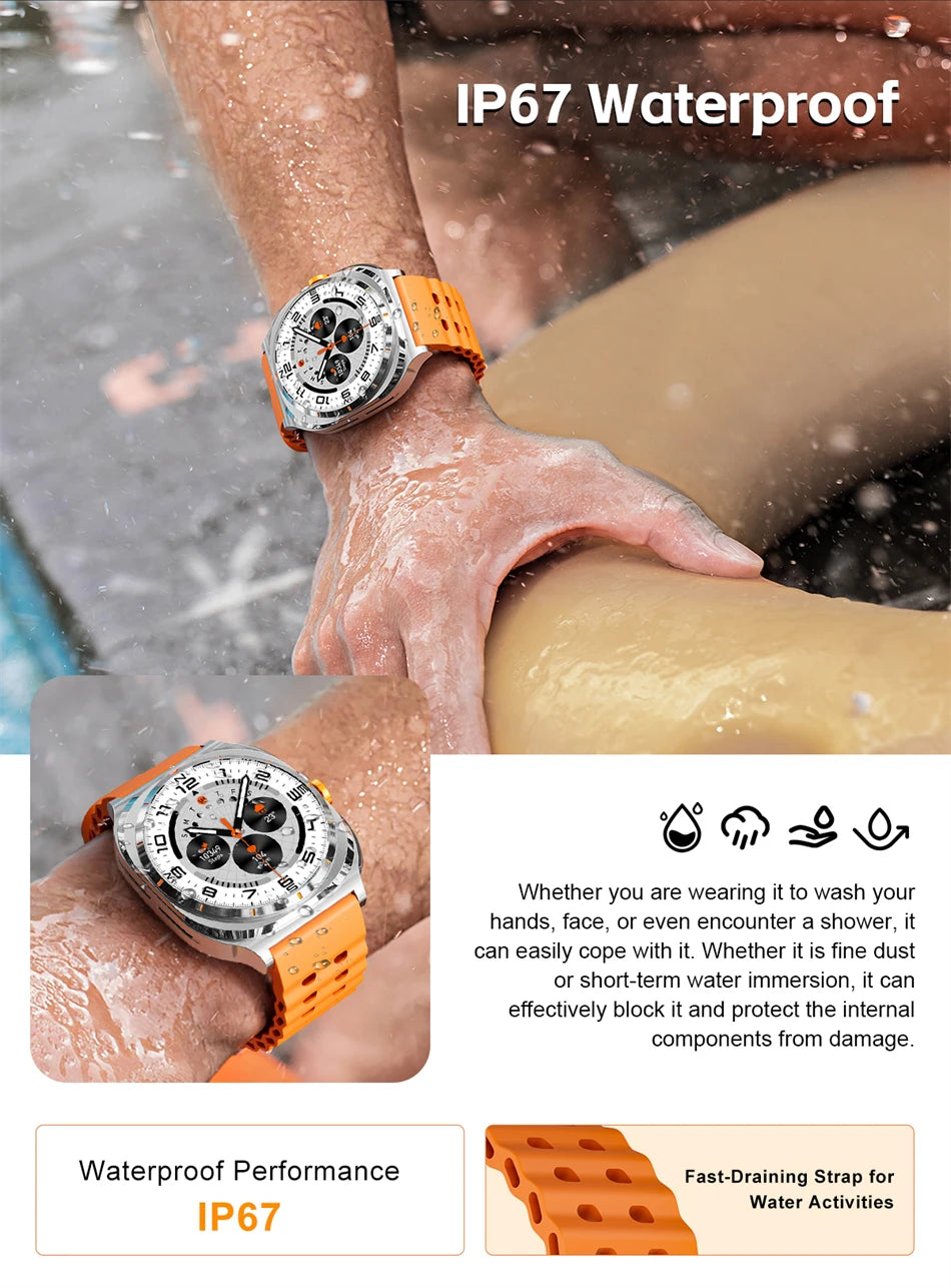 2025 New Upgraded For Xiaomi TWS 2 in 1 Men SmartWatch with Headphones Bluetooth Call IP68 Waterproof Outdoor Sport Smartwatch