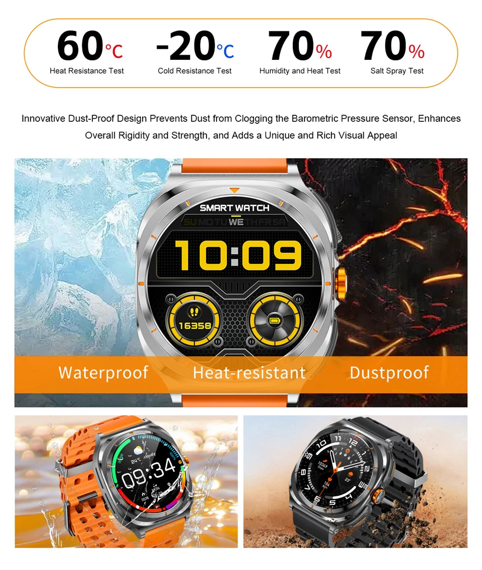 2025 New Upgraded For Xiaomi TWS 2 in 1 Men SmartWatch with Headphones Bluetooth Call IP68 Waterproof Outdoor Sport Smartwatch