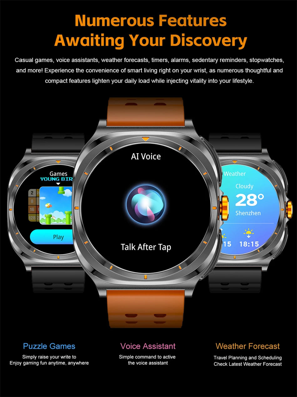 2025 New Upgraded For Xiaomi TWS 2 in 1 Men SmartWatch with Headphones Bluetooth Call IP68 Waterproof Outdoor Sport Smartwatch